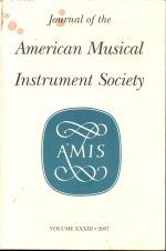 AMIS, Journal of the American Musical Instrument Society, BOOK, 2007, Madison, WI